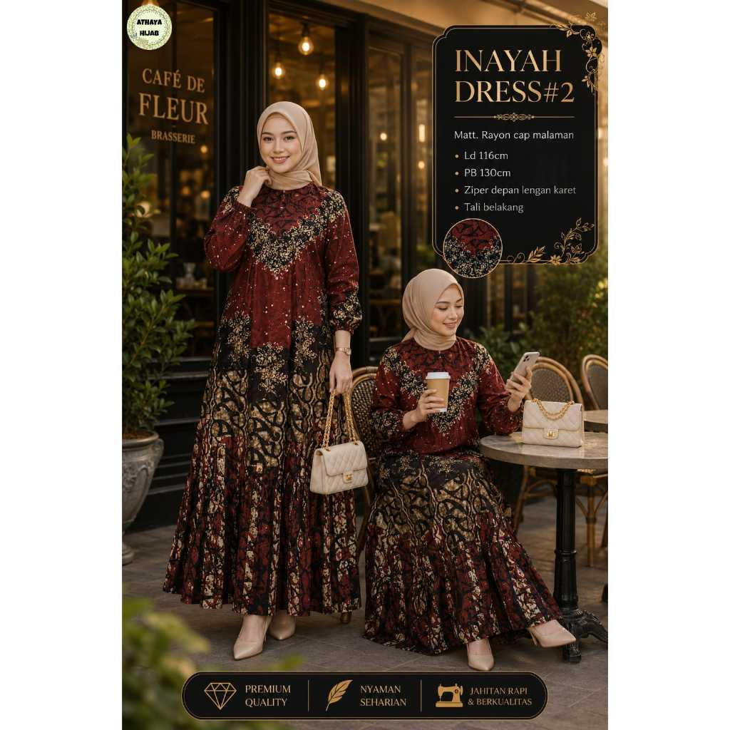 Pakaian Wanita HQ INAYAH DRESS From AtHAYA FASHION STORE