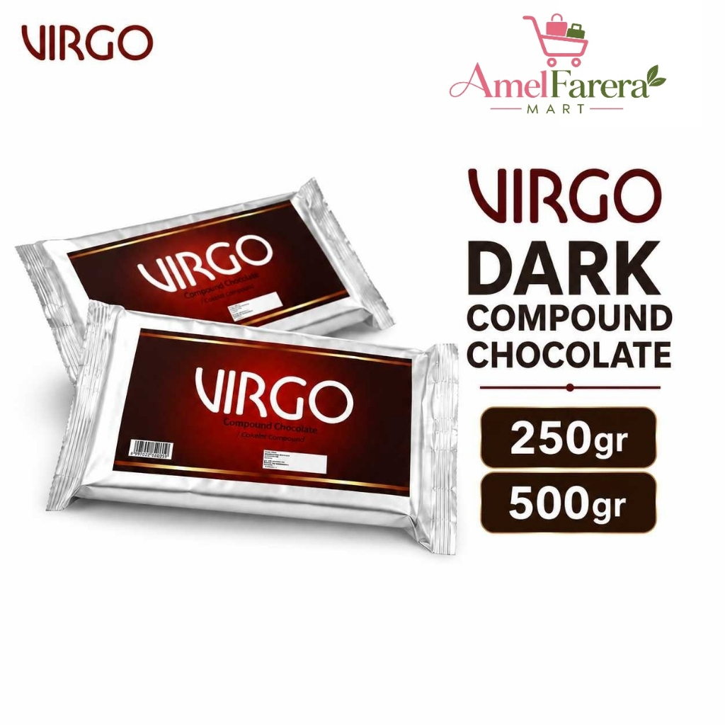 Virgo Dark Compound Chocolate Cokelat Batang Blok Hitam 250gr,500gr