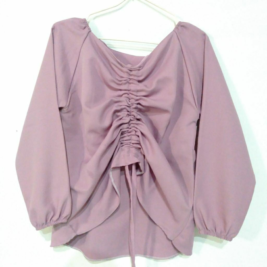 Blouse Serut Wanita Warna Dusty Purple