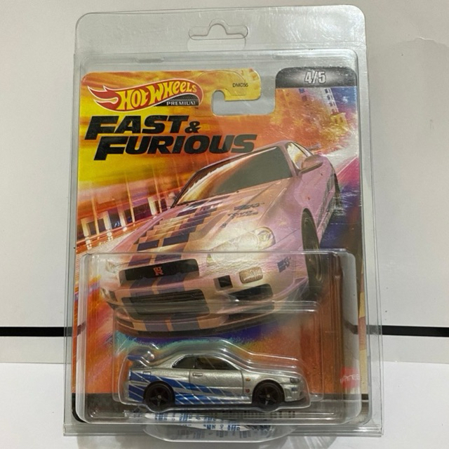 Hot Wheels Premium Nissan Skyline GTR R34 Include Free Protector Brian BNR34 FNF