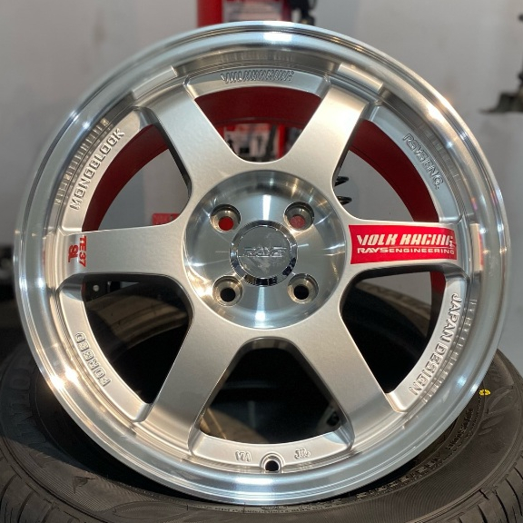 Velg Ring 16 Racing Mobil Brio Yaris Jazz Vanvest Rep.Te37 R16 pcd 4X100 Lebar 7 Et 40 Warna Silver 