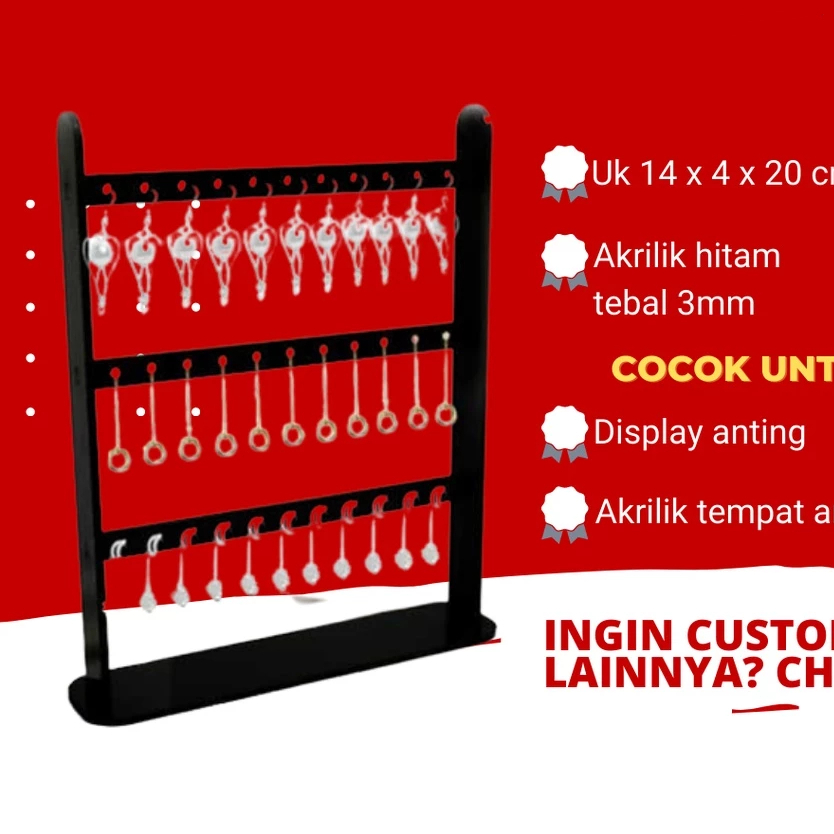 Display anting / Display anting akrilik / Tempat anting Kotak