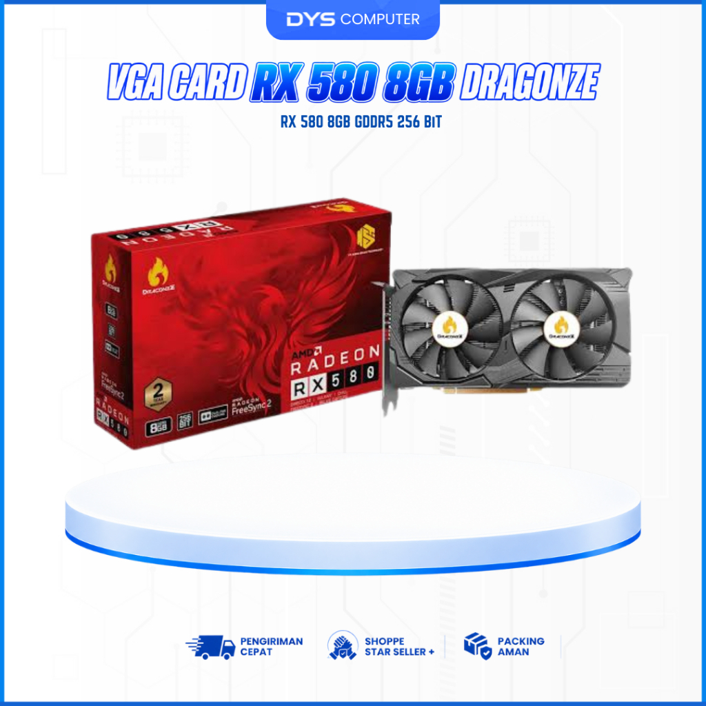 VGA CARD DRAGONZE AMD RADEON RX580 8GB – RX 580 8G AMD RADEON GDDR5