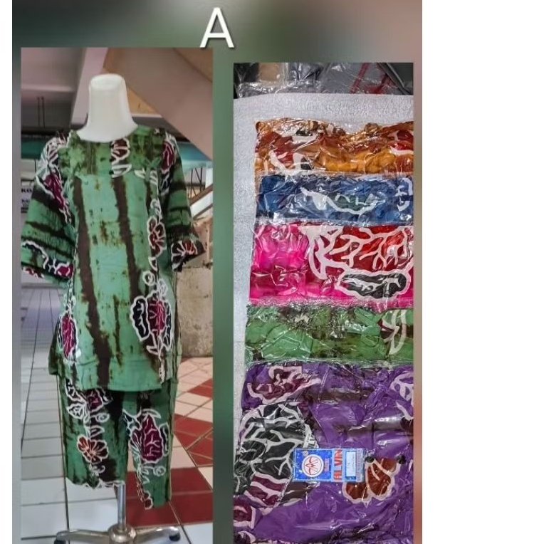 baju wanita setelan celana 3/4 jumbo batik cetak alvin