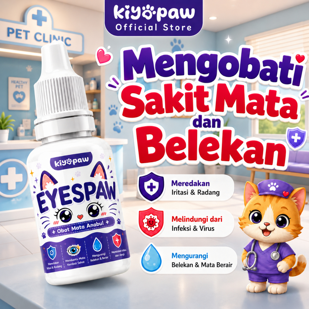 KIYOPAW Obat Tetes Mata Kucing Obat Clamidia Obat Mata Kucing Obat Mata Kucing Belekan EYESPAW