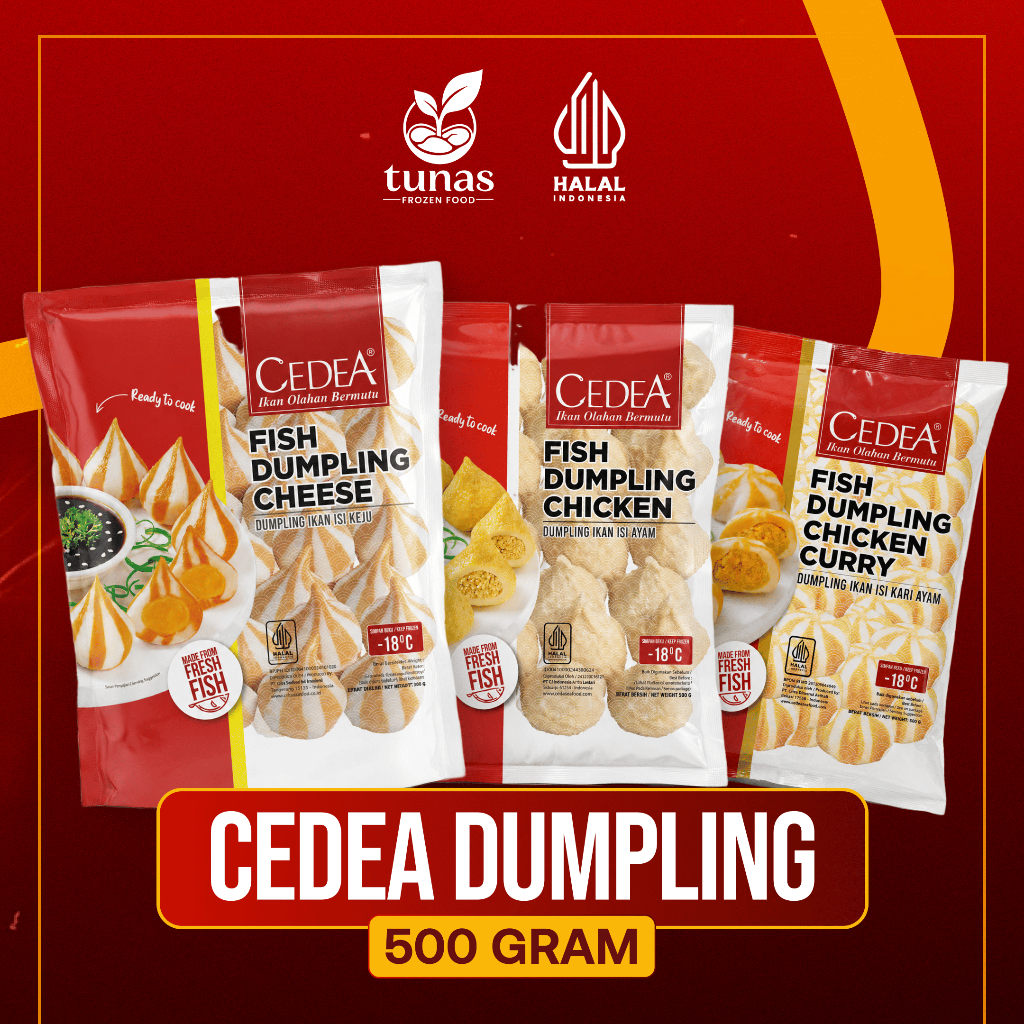 CEDEA Dumpling Ayam, Keju & Kari Ayam 500GR | Frozen Food Halal - Tunas Frozen Food