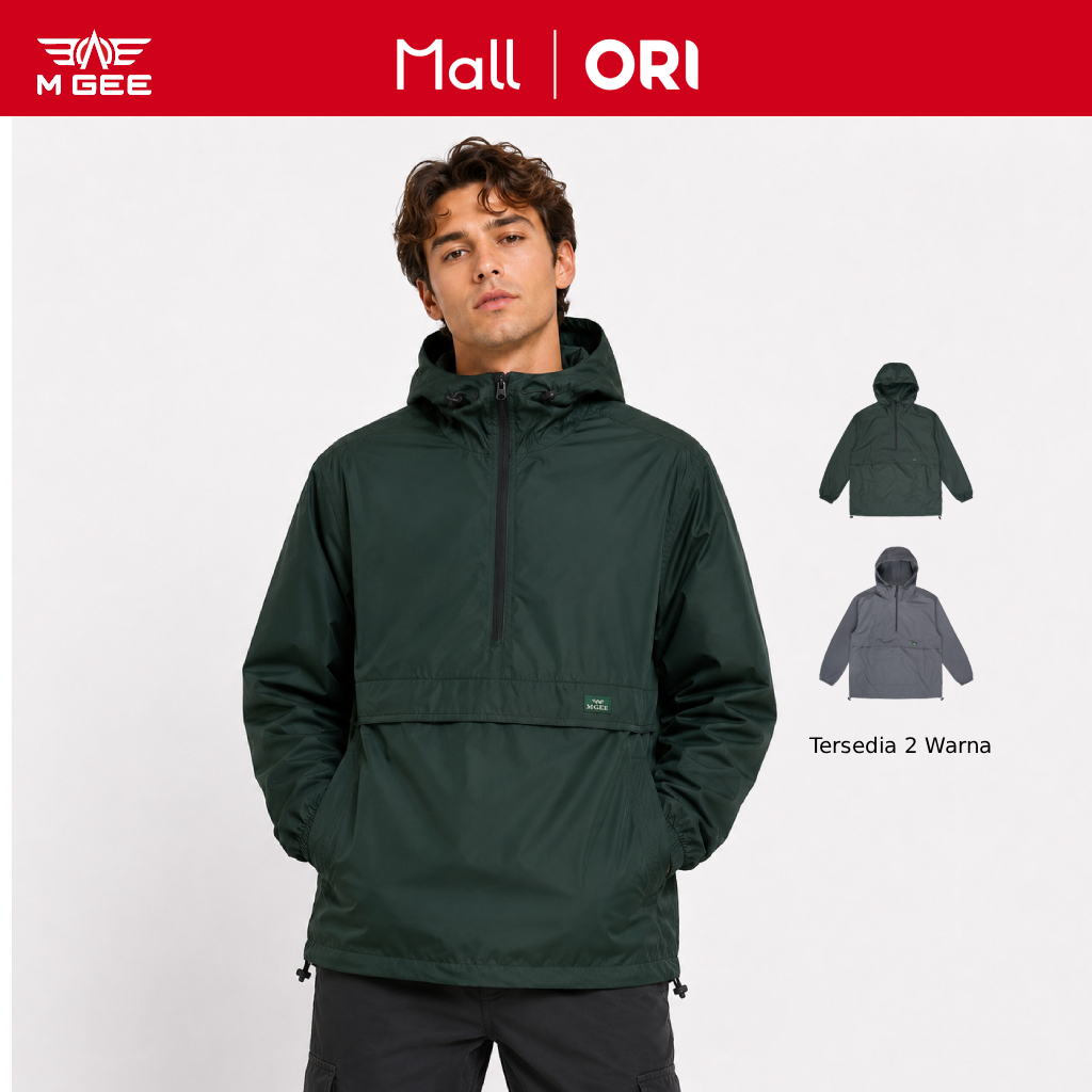 MGee Jaket Anorak Jacket Outdoor Pria Water Resistant Supporter Casual Hadley