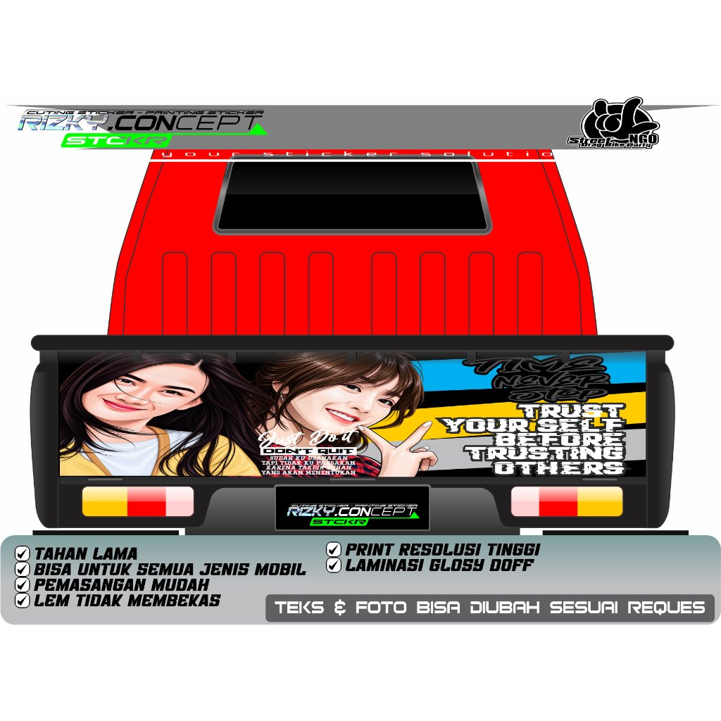 STIKER DECAL ( PRINTING ) PINTU BELAKANG L300 VARIASI KEREN MOBIL L300 L 148