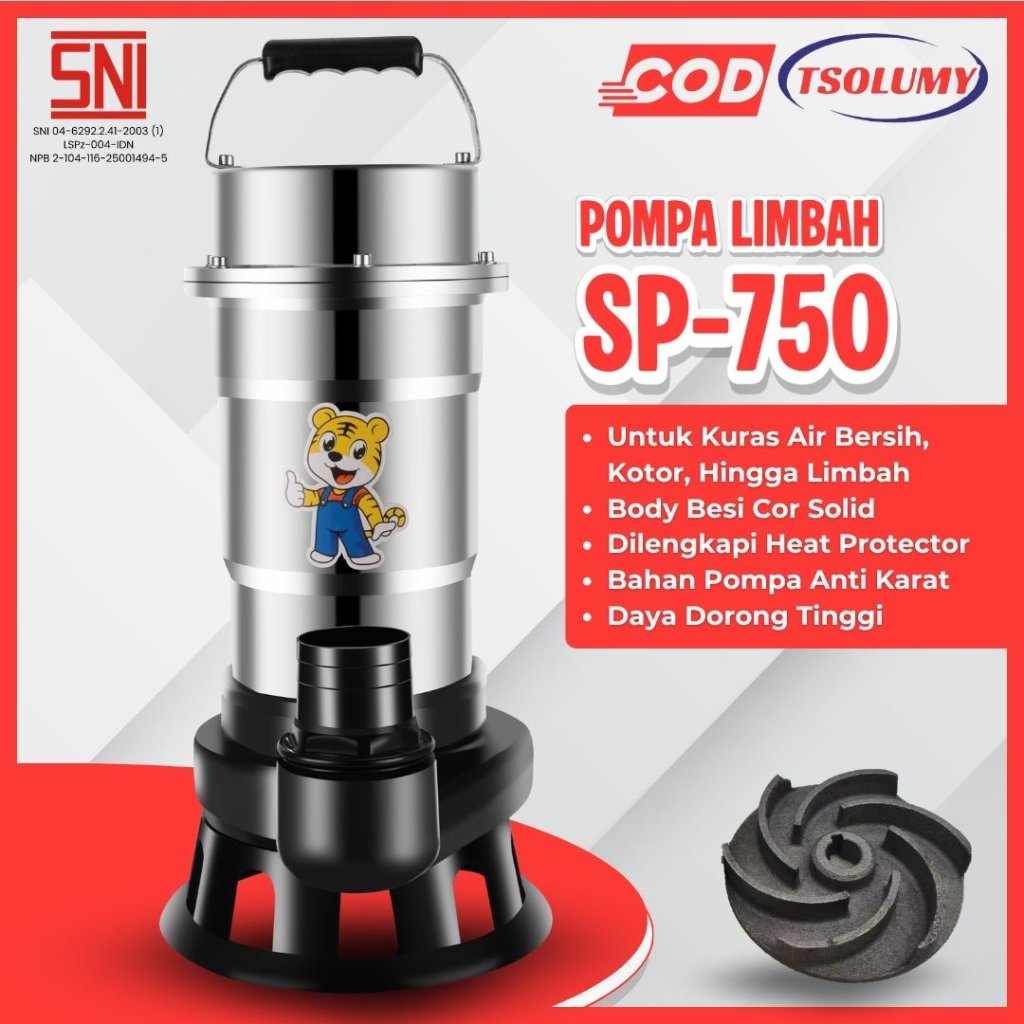 tsolumy SP-750 Pompa Celup Submersible