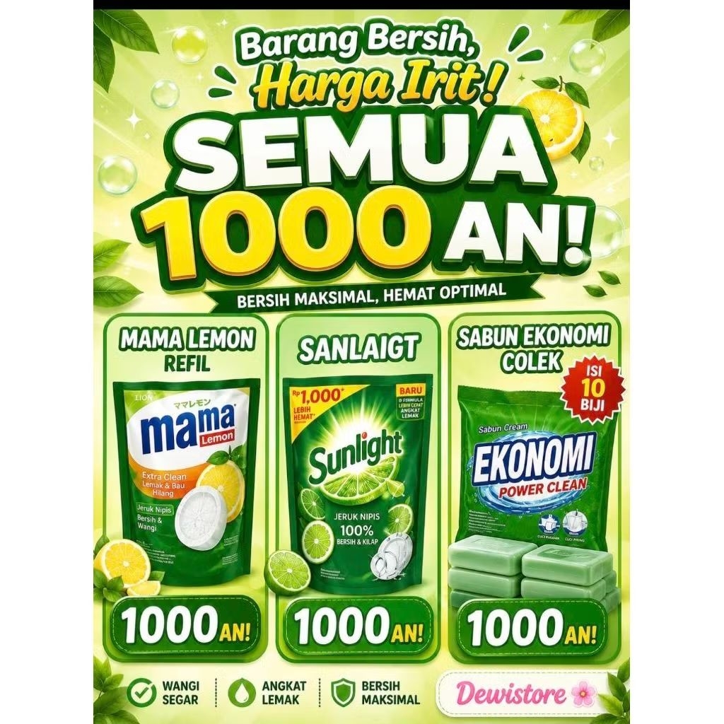 10 pcs mama lemon, sunlight, ekonomi colek 1000 an