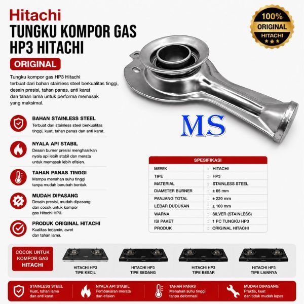 CEROBONG KOMPOR GAS HITACHI TODACHI