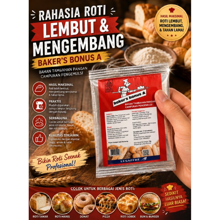 Baker Bonus Sachet / Bread Improver Baker Bonus / Bread Improver Sachet / Pelembut Roti Baker Bonus 