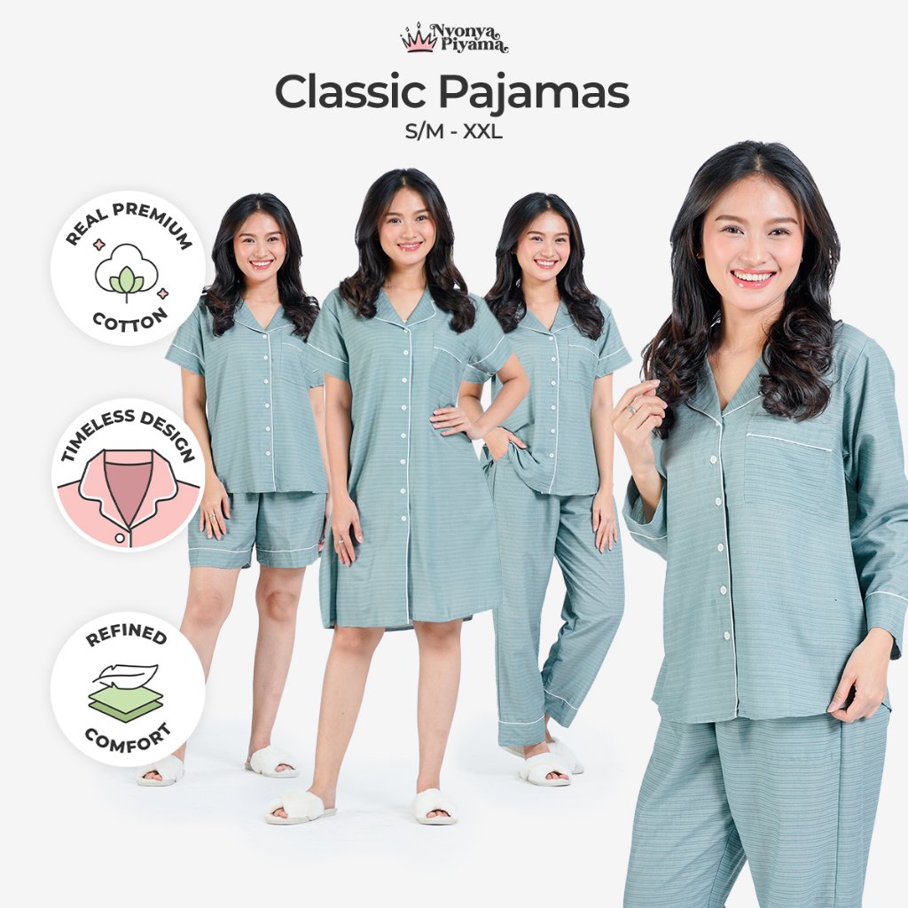Nyonya Piyama Classic Pajamas Katun Set - Ezra