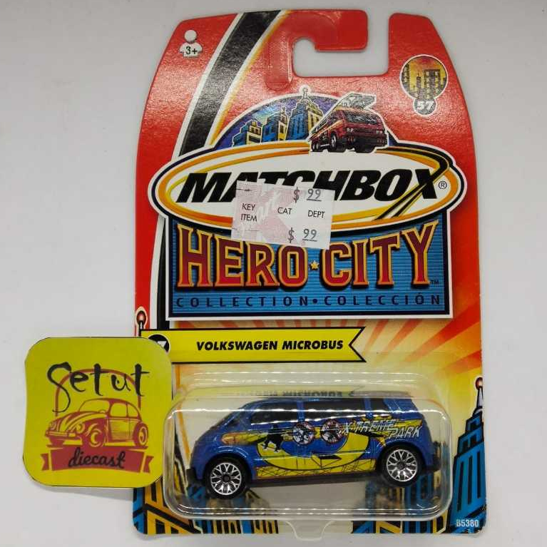 MATCHBOX MBX VOLKSWAGEN MICROBUS BIRU BLUE OLD CARD