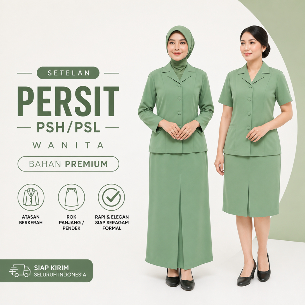 Baju PSH/PSL (PSK) muslim Persit SRITEX jahitan RAPI,mupus,