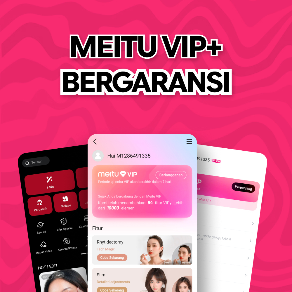 MEITU PRO FULLPACK PREMIUM VIP IOS ANDROID RESMI LEGAL TANPA IKLAN FULL AKSES BERGARANSI
