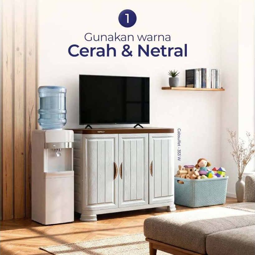 Lemari TV Bufet Plastik Napolly Cabsulfet 3 Pintu - Bufet plastik minimalis dengan fungsi maksimal N