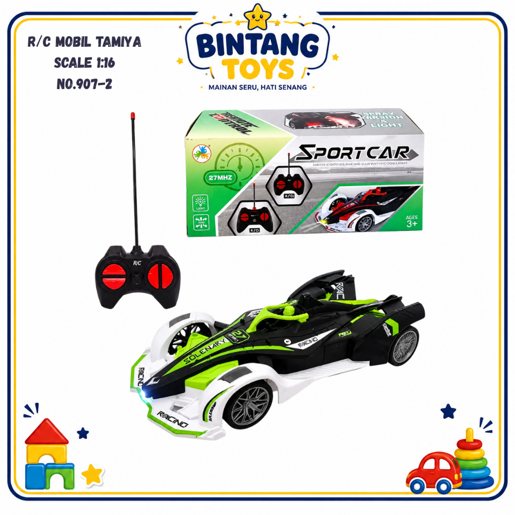 BT- Mobil RC TAMIYA Remote Control 27MHz dengan Lampu Mainan Anak Baterai Ca