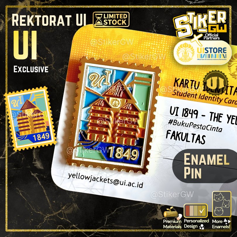 [BERIZIN RESMI] Enamel Rektorat UI Postmark – Enamel UI - FH FPSI FISIP FIB FEB FT VOKASI FIA FMIPA 