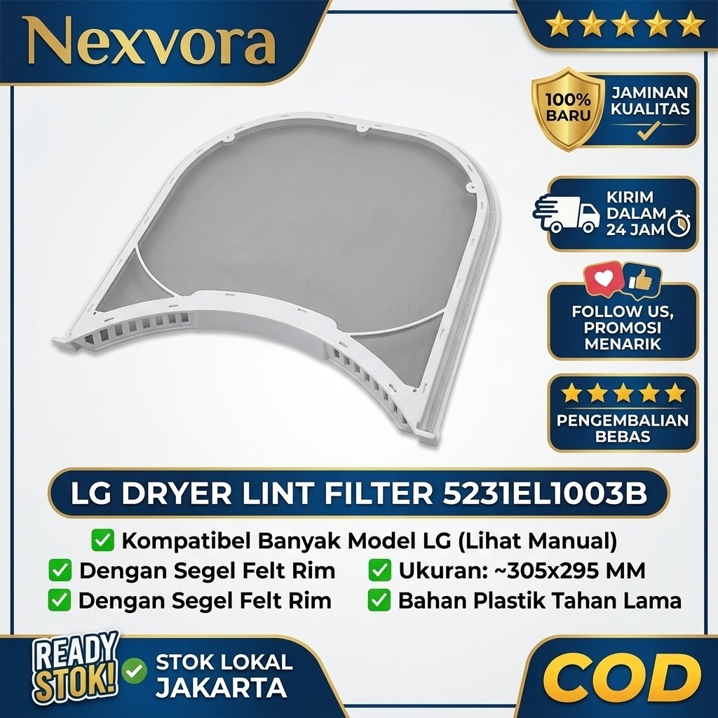 FILTER SARINGAN DRYER MESIN CUCI KOMERSIL FRONT LOAD LG Dryer 5231EL1003B LG Dryer Lint Screen Sarin