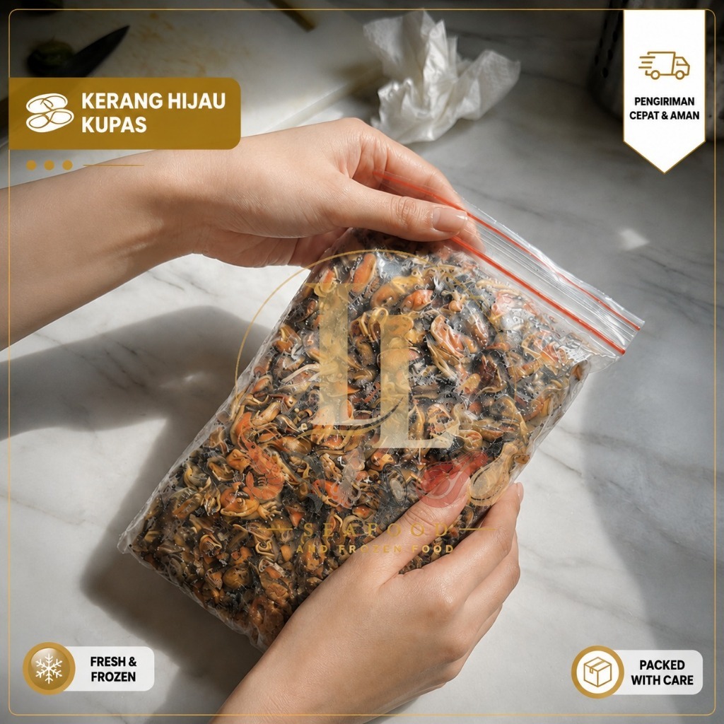 PREMIUM Kerang Hijau Kupas 1KG – Daging Kerang Ijo Bersih - FROZEN FOOD