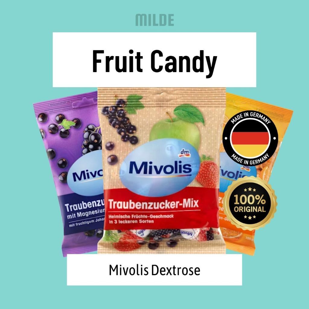 Permen Mivolis Traubenzucker Mix - Tablet Dextrose Buah Asli Penambah Energi Instan (Ori Jerman) Ori