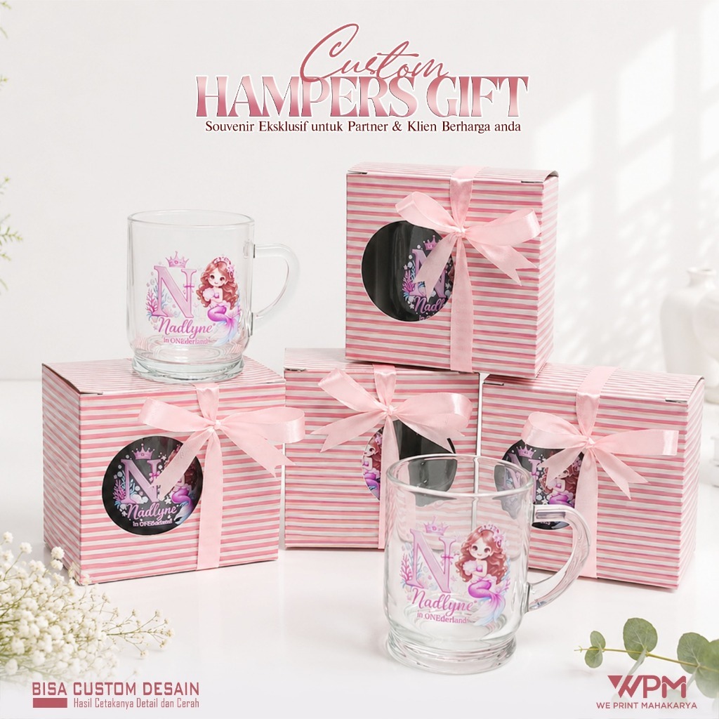 SOUVENIR CUSTOM GELAS KACA / PAKET SOUVENIR GELAS KACA / GELAS KACA MURAH CUSTOM