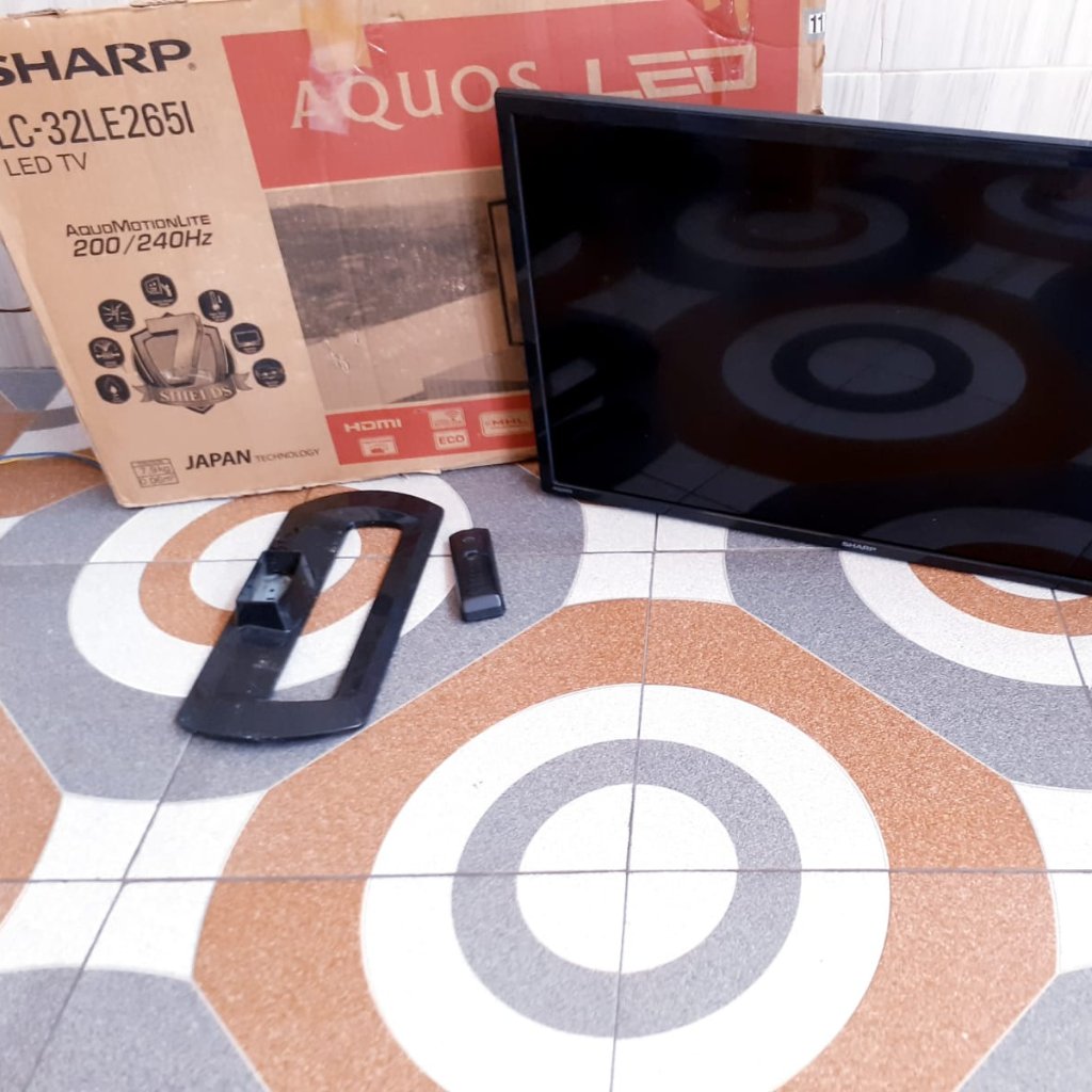 TV LED SHARP 32IN ATV KONDISI NORMAL SEGEL SECOND BUKAN BARU + paking kayu  [BK]