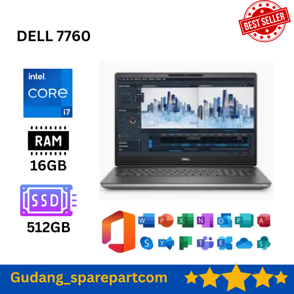 Laptop Workstation Dell Precision 7760 Intel Core i7 Gen 11 Ram 128 GB SSD 3 TB GPU Nvidia Quadro RT