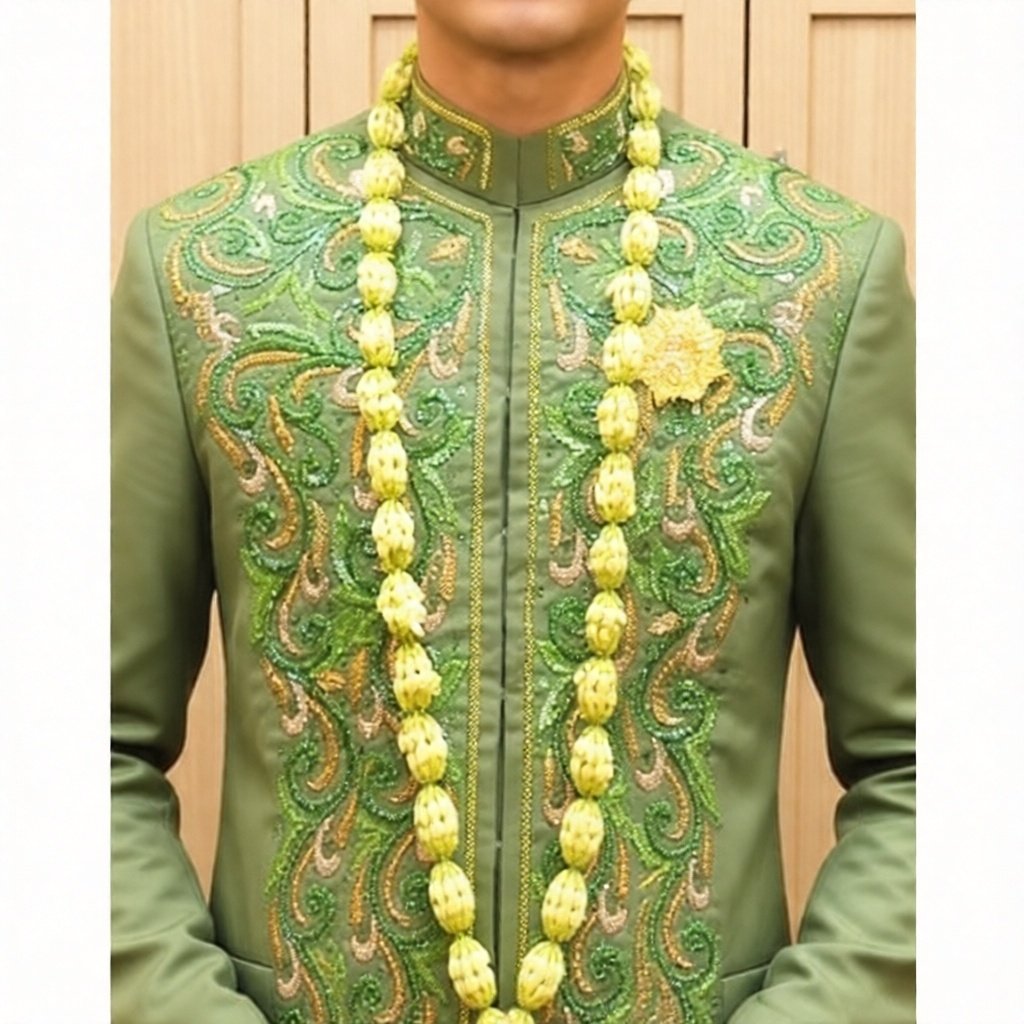 Kalung Pengantin Pria Melati Ronce Melati Asli