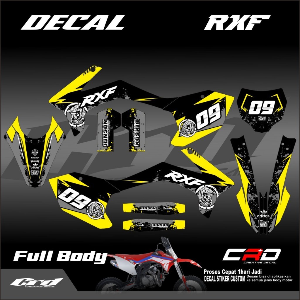 DECAL RXF MINI TRAIL 50/110 CC MINI TRAIL TYPE RXF DECAL STIKER MOTOR