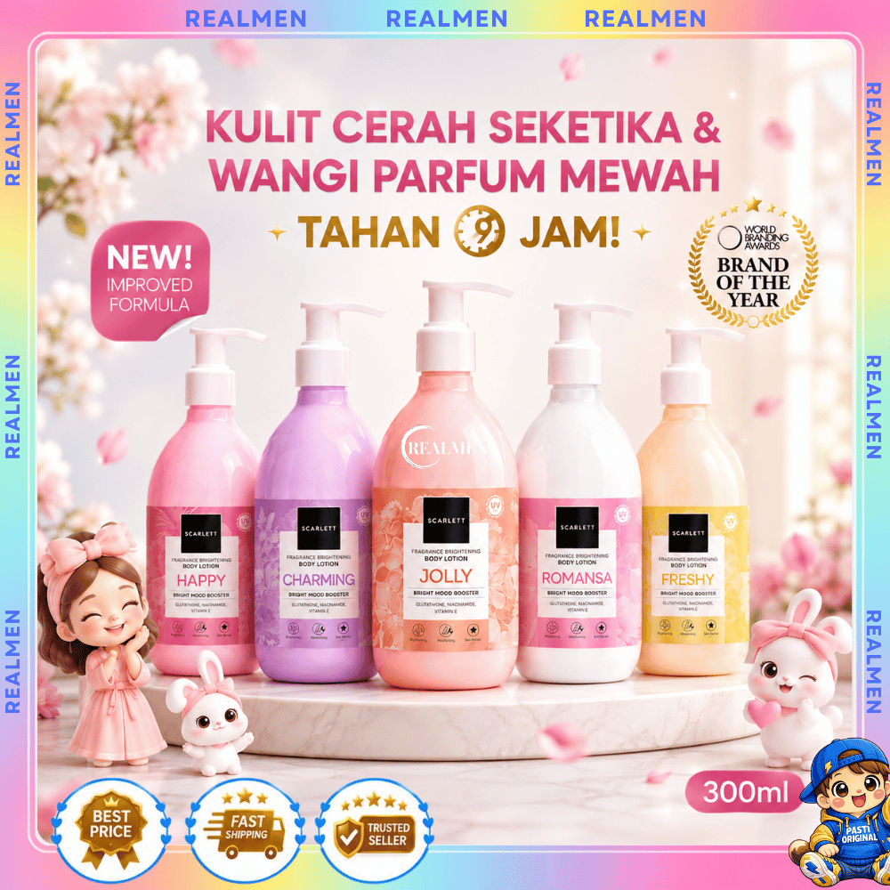 Scarlett Brightening Body Lotion Bright Mood Booster Jolly | Romansa | Freshy | Happy | Charming