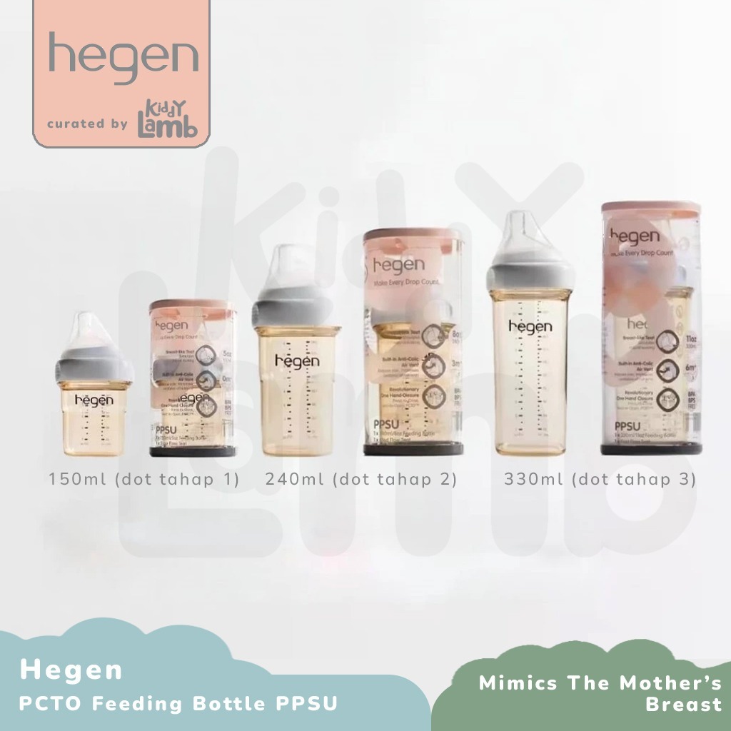 Hegen PCTO Feeding Bottle PPSU / Botol Bayi Botol Susu Bayi Anti Colic Hegen Baby Bottle - KIDDY LAM