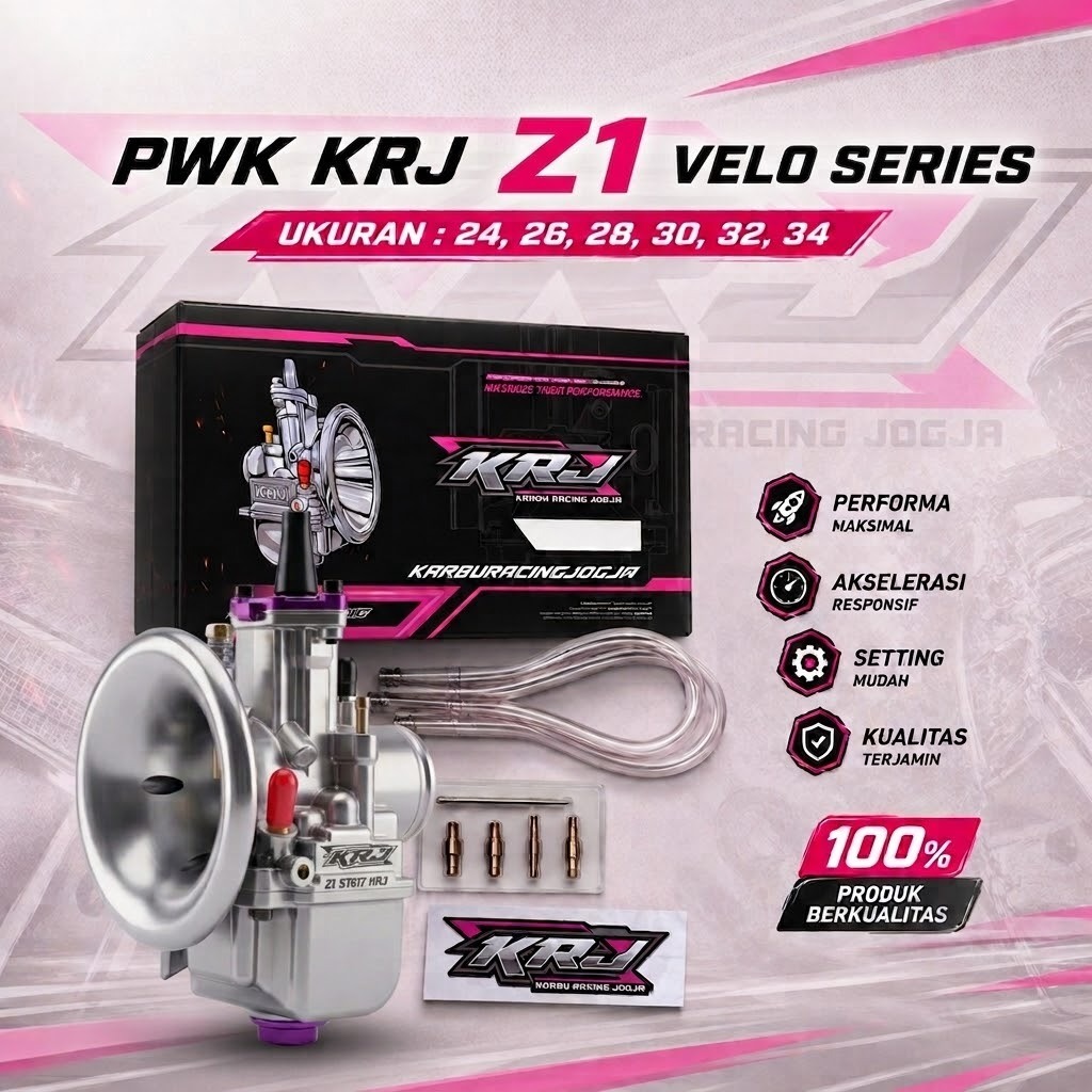 BACA DESKRIPSI || KARBURATOR PWK RACING KRJ Z1 24 26 28 30 32 34 - PWK Z1 KRJ TANPA VELO / SUPERLOW 