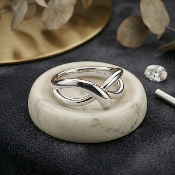 Cincin Infinity Simpul Premium Wanita Custom | Cincin Elegan Gold Rosegold Silver | Suasa Kuningan A