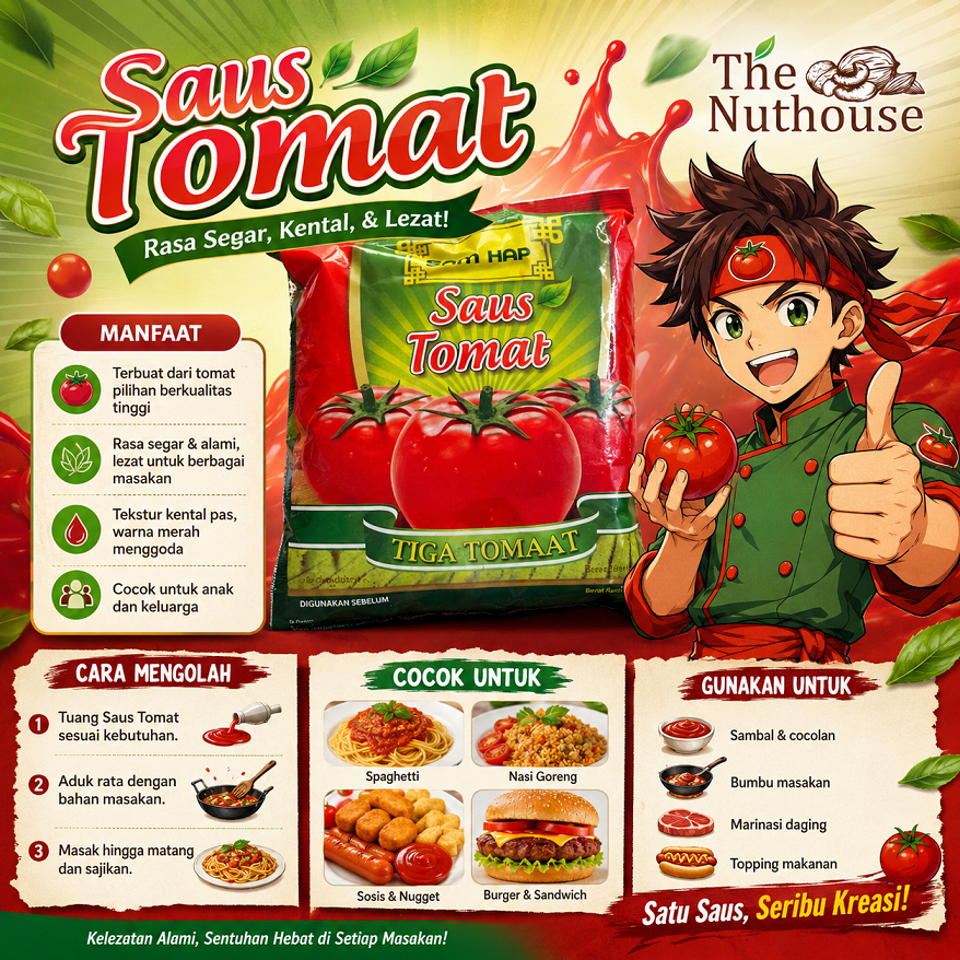 SamHap TOMAT REFILL / Saos Tomat / Saus Tomat Tiga Tomat Sam Hap REFILL 500gr