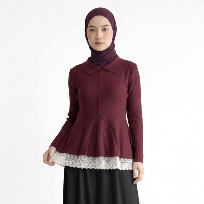 Delova Daily - Vania Blouse Knit Lace Rajut Premium
