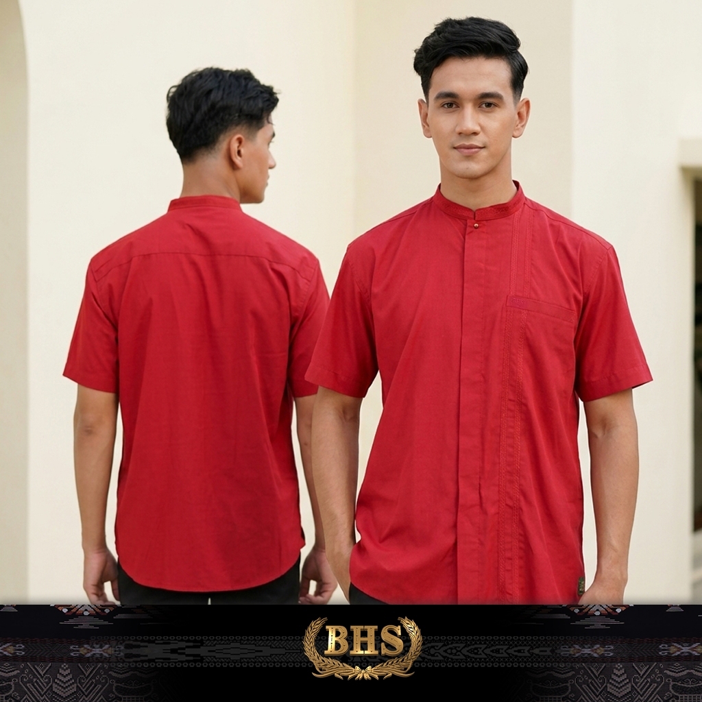 Baju Koko BHS Cosmo Ghifari Merah