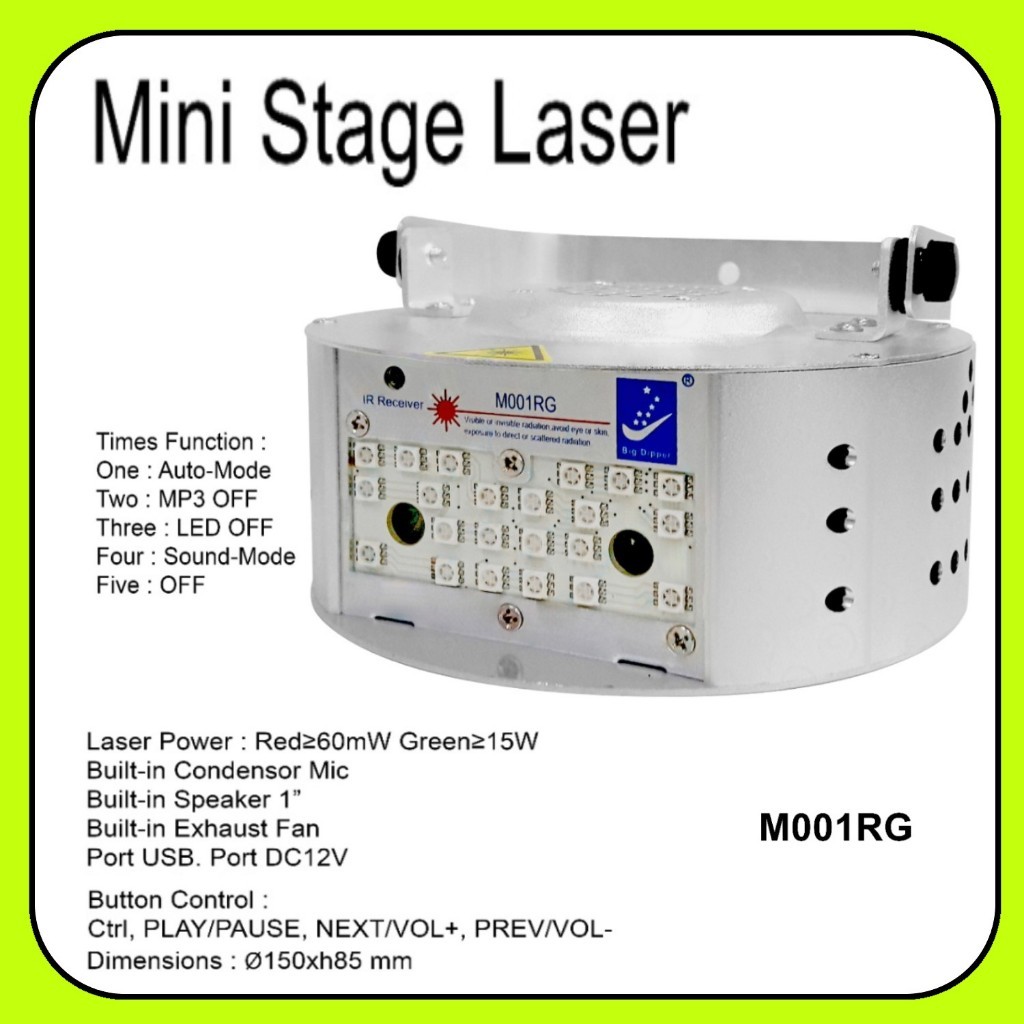 S-NET Mini Stage Laser M001RG - lampu panggung mini dengan efek laser merah dan hijau