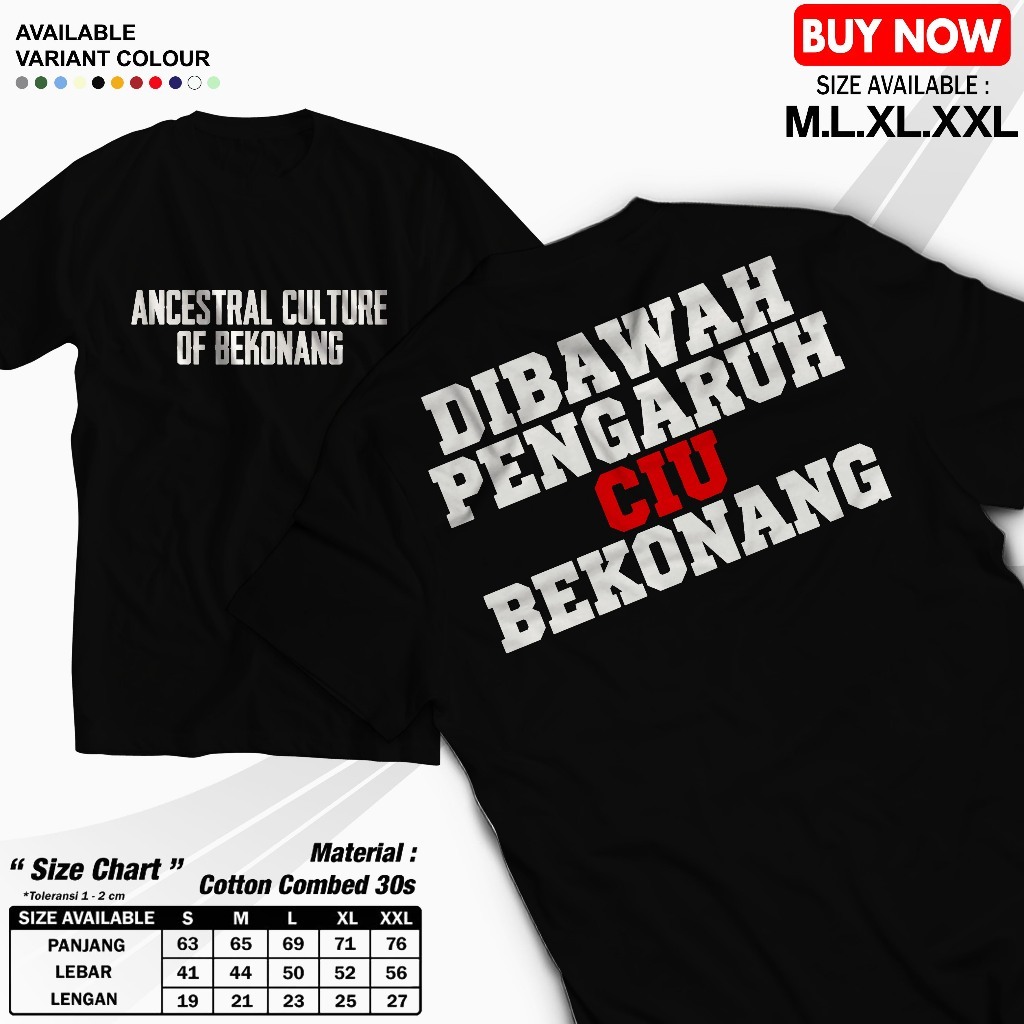 Kaos Pria Distro Keren/CIU BEKONANG Bandung Original Murah/Baju Oblong Katun 30s