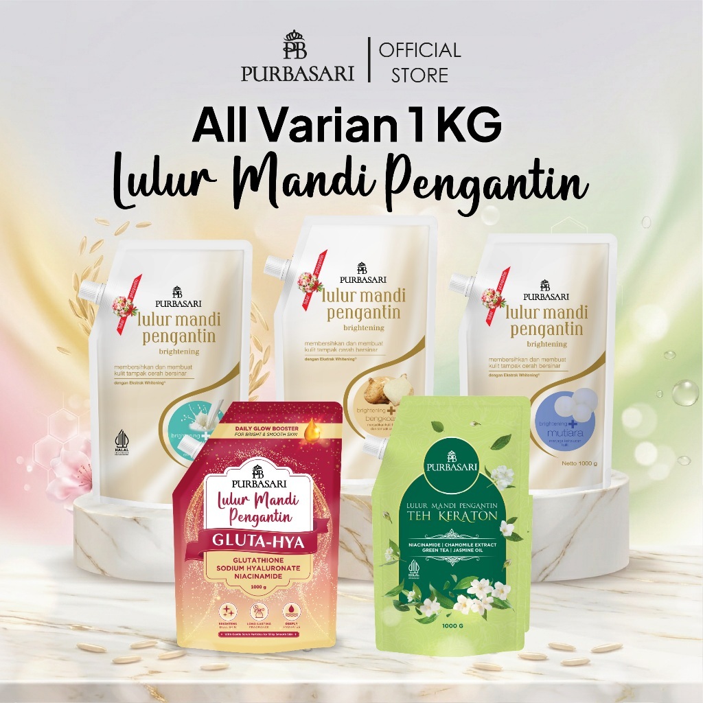 Purbasari Lulur Pengantin 1kg / Lulur Pemutih Whitening Pencerah / Lulur pelembab kulit / Lulur Bada