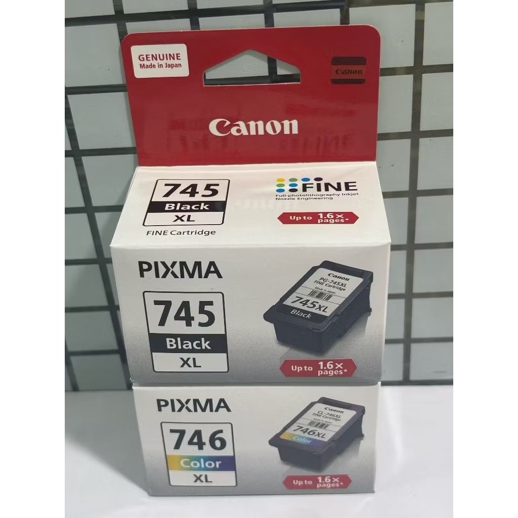 Canon 745XL & 746XL (1 set) Cartridge Tinta Hitam Warna Extra Large