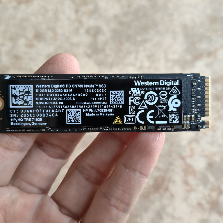 SSD NVME WD SN730 512gb - Health 100