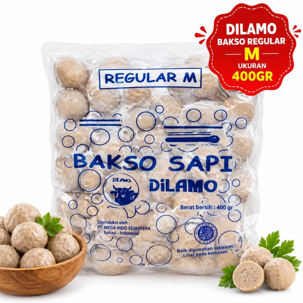 Dilamo Bakso Sapi Reg-M 400 Gram Isi 50 Baso