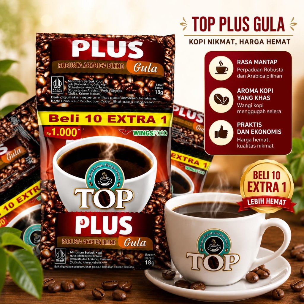 [1 DUS isi 12 RENCENG ] Kopi TOP PLUS