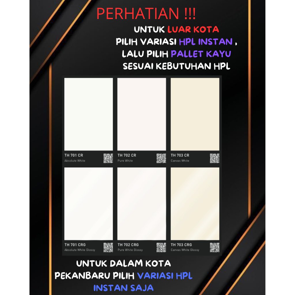 (LUAR KOTA WAJIB PALLET KAYU) TACORE HPL TH 701 CR/G TH 702 CR/G TH 703 CR/G (BACA DESKRIPSI SEBELUM