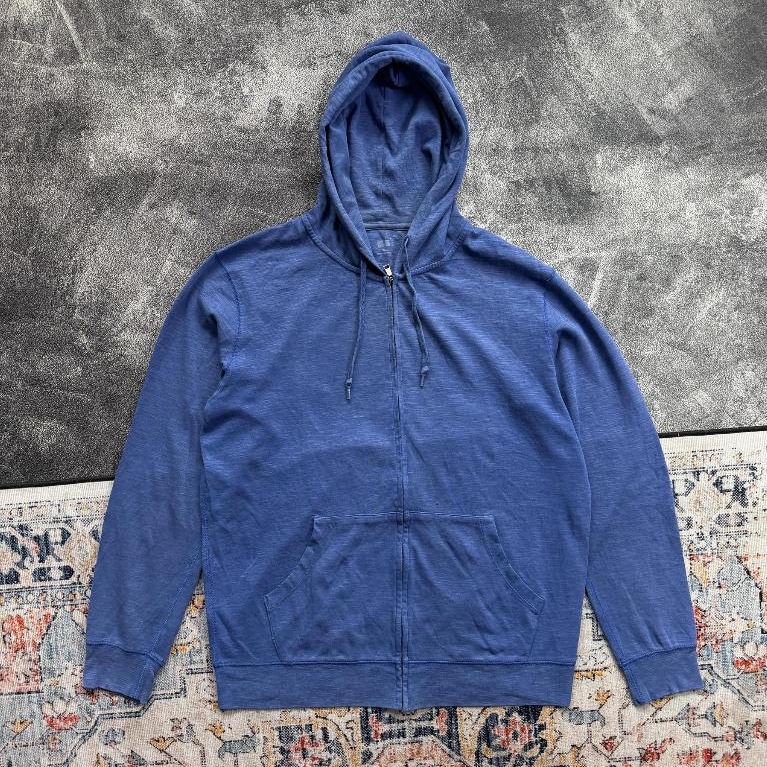 Hoodie Uniqlo Softshell XL Jaket Zipper Biru