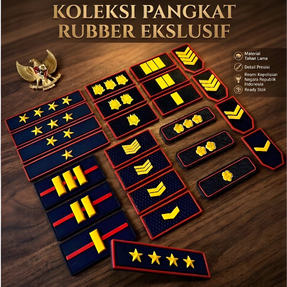 Patch Rubber Emblem Karet/ Pangkat/Kerah baju/POLRI