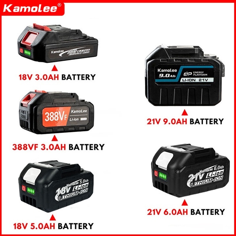 Kamolee18/ 21V Lithium Battery Rechargeable 3000mAh/ 5000mAh/6000mAh/9000mAh Batteries for Power Too