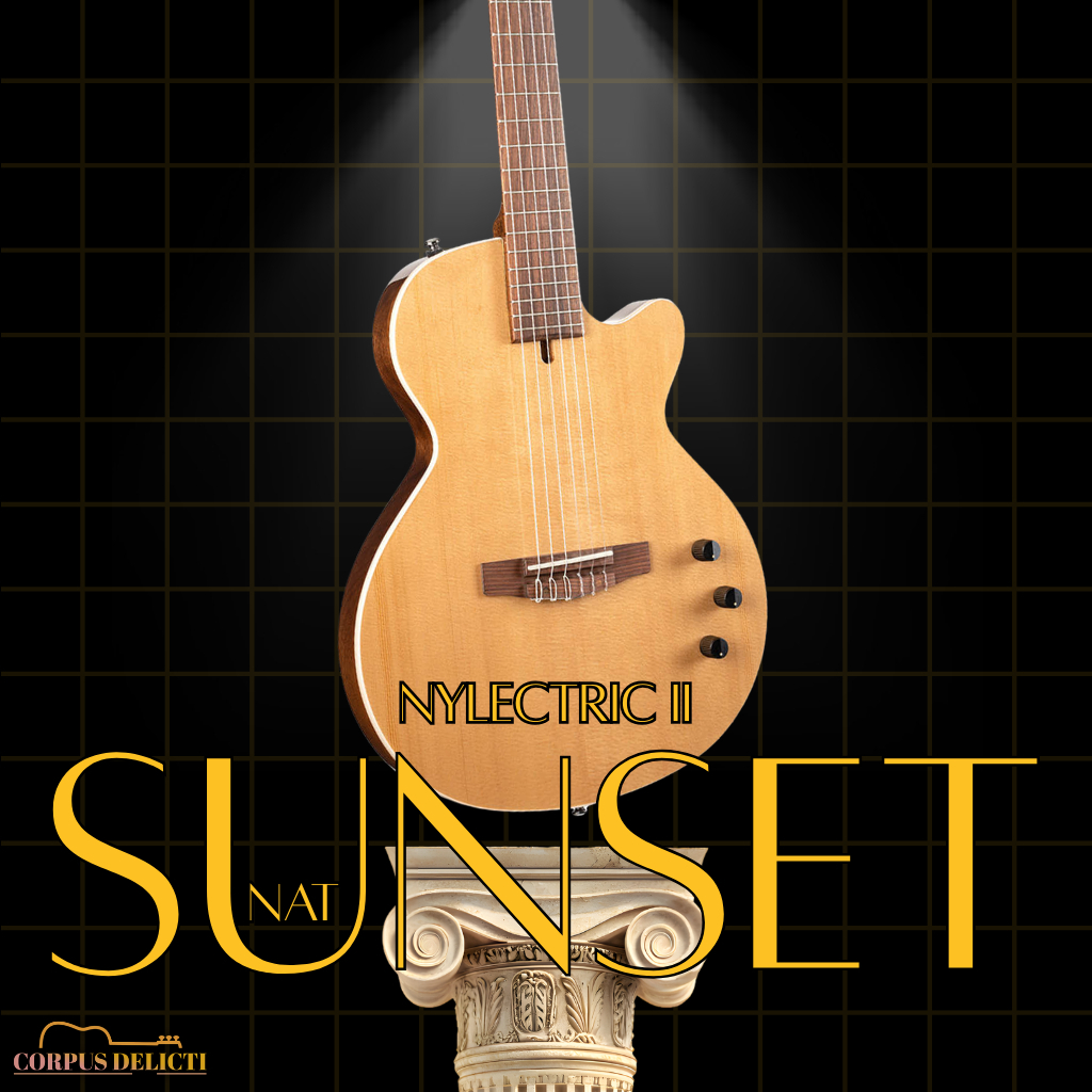Cort Sunset Nylectric II NAT Electric Nylon String Guitar Original dengan Gig Bag untuk Live Perform